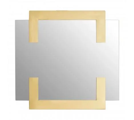 Modern Wall Mirror with Gold Trim