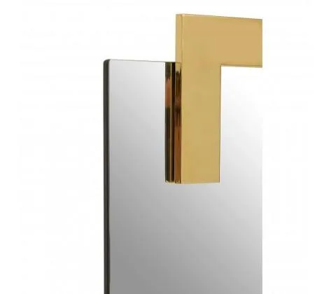 Modern Wall Mirror with Gold Trim