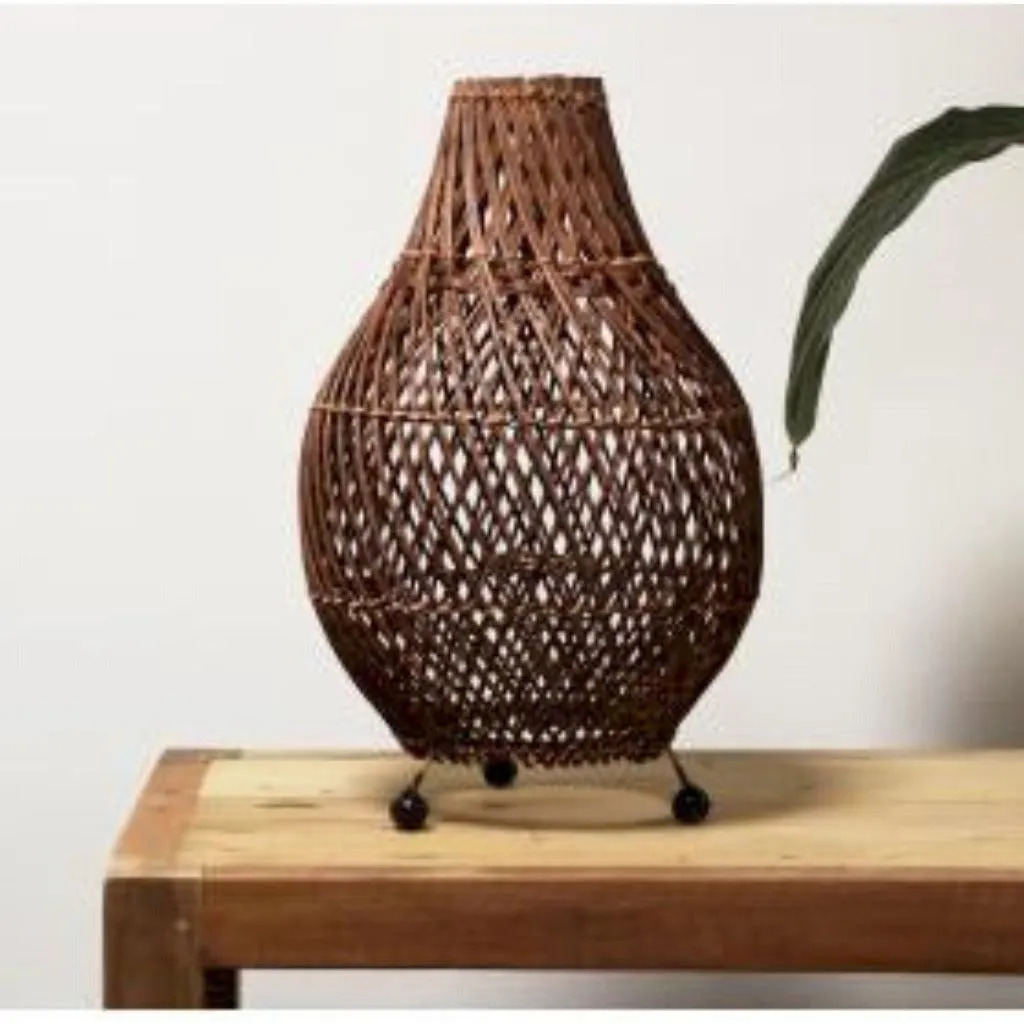 Natural Homeware Handmade Rattan Table Lamps - Black Brown or Natural