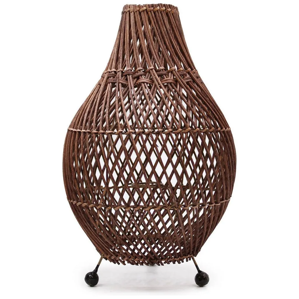 Natural Homeware Handmade Rattan Table Lamps - Black Brown or Natural