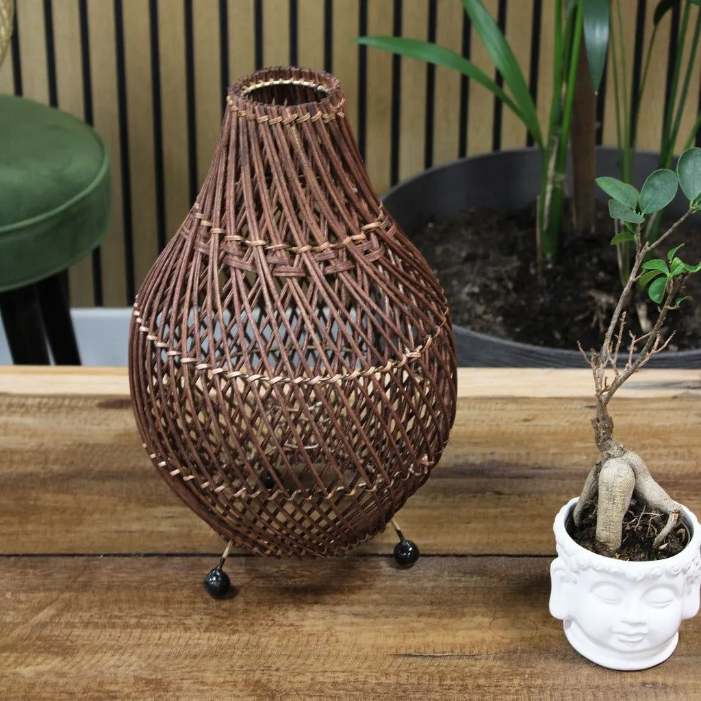 Natural Homeware Handmade Rattan Table Lamps - Black Brown or Natural