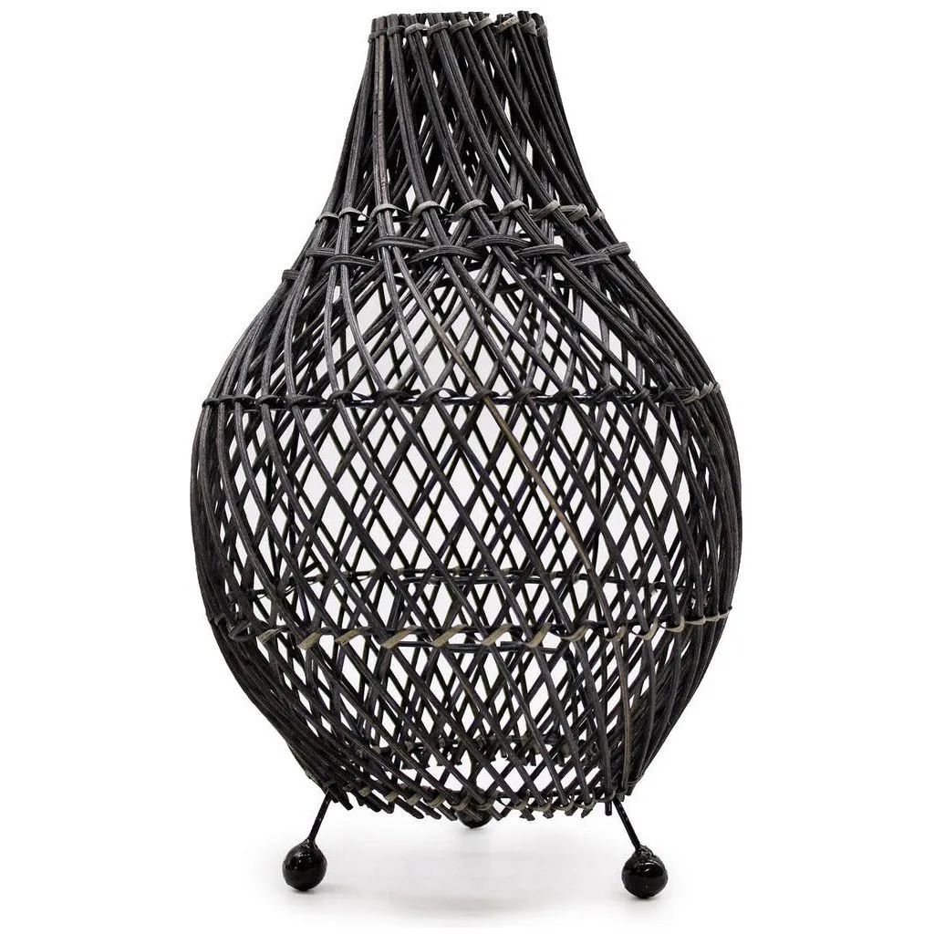 Natural Homeware Handmade Rattan Table Lamps - Black Brown or Natural