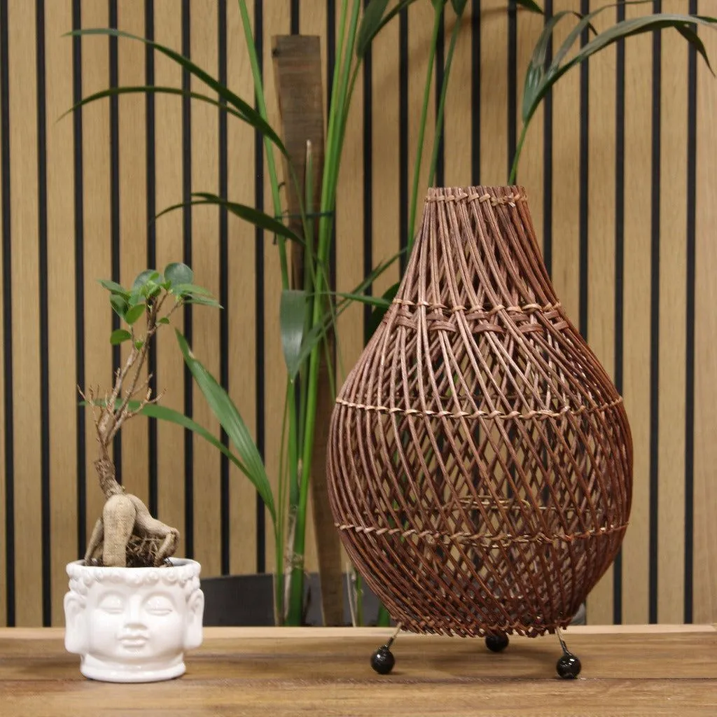 Natural Homeware Handmade Rattan Table Lamps - Black Brown or Natural