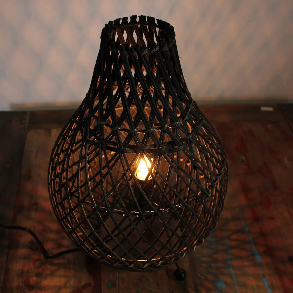 Natural Homeware Handmade Rattan Table Lamps - Black Brown or Natural