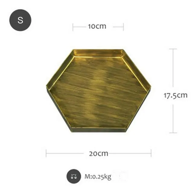 Nordic Geometric Gold Metal Trays