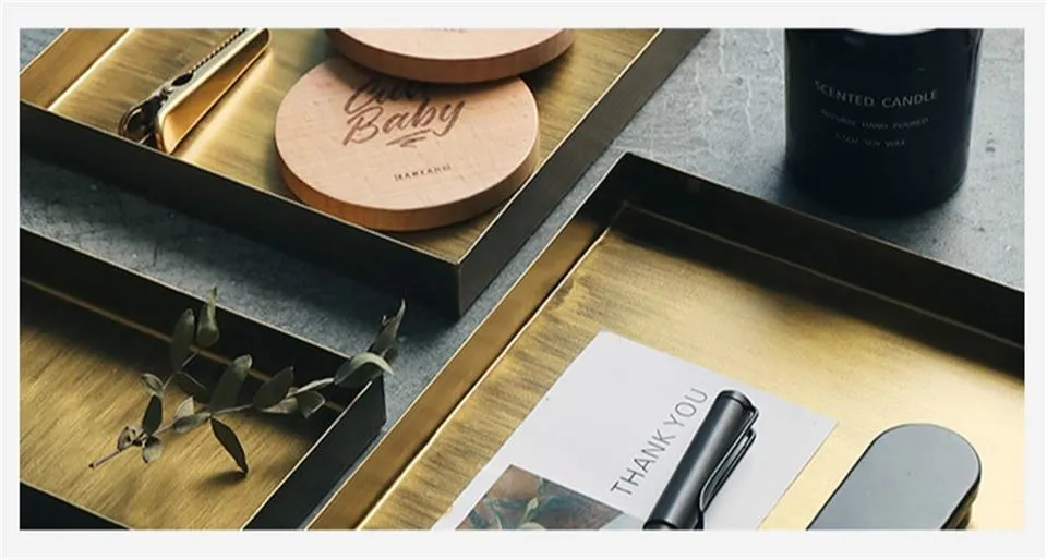 Nordic Geometric Gold Metal Trays