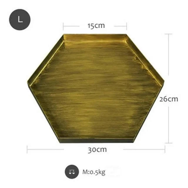 Nordic Geometric Gold Metal Trays