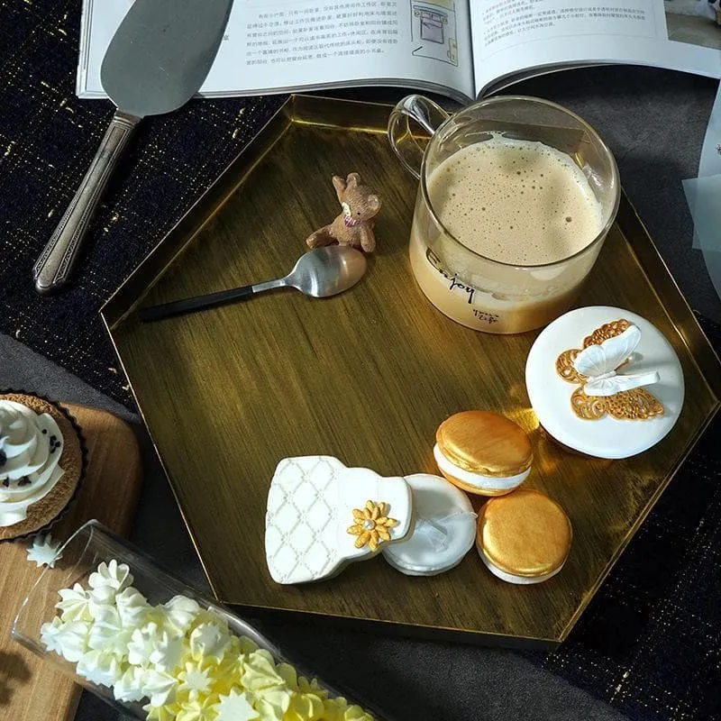 Nordic Geometric Gold Metal Trays