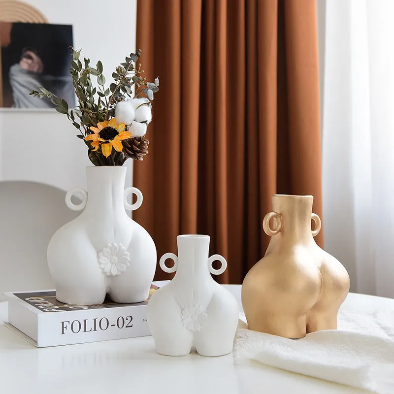 Nordic Human Body Ceramics Vases Home Decoration Accessories Office Dining Table