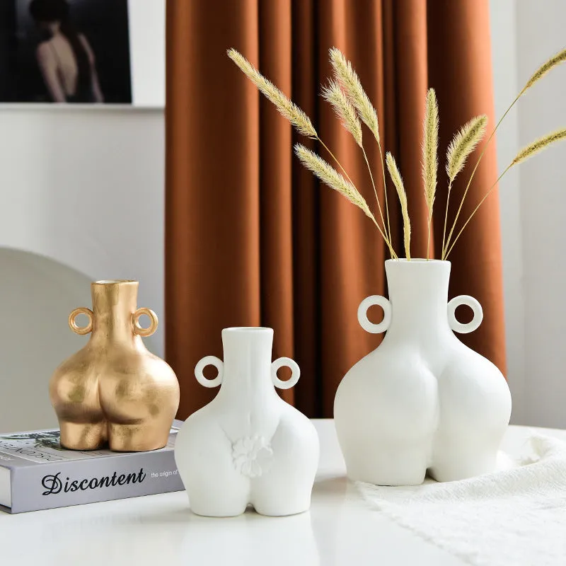 Nordic Human Body Ceramics Vases Home Decoration Accessories Office Dining Table