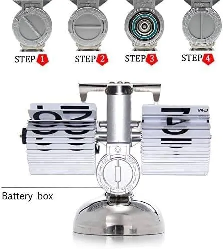 ONTRIP Flip Clock Vintage Desk Clock Retro Flip Down Clock,Flip Digital Clock,Mechanical Clock,Auto Flip Clock Table Clock,Battery Powered Internal Gear Operated Clock for Office Home
