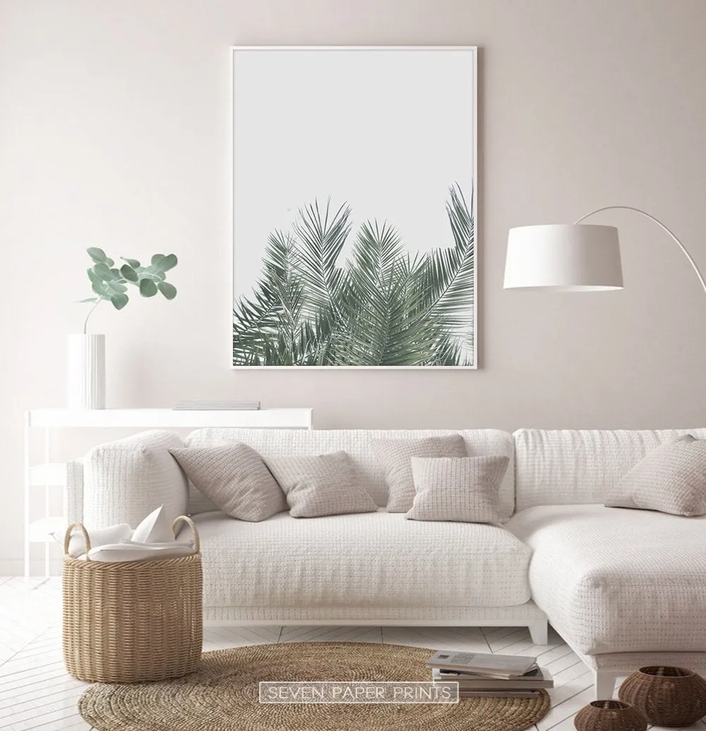 Palm Tree Wall Art Set of 3 Pastel Coastal Prints