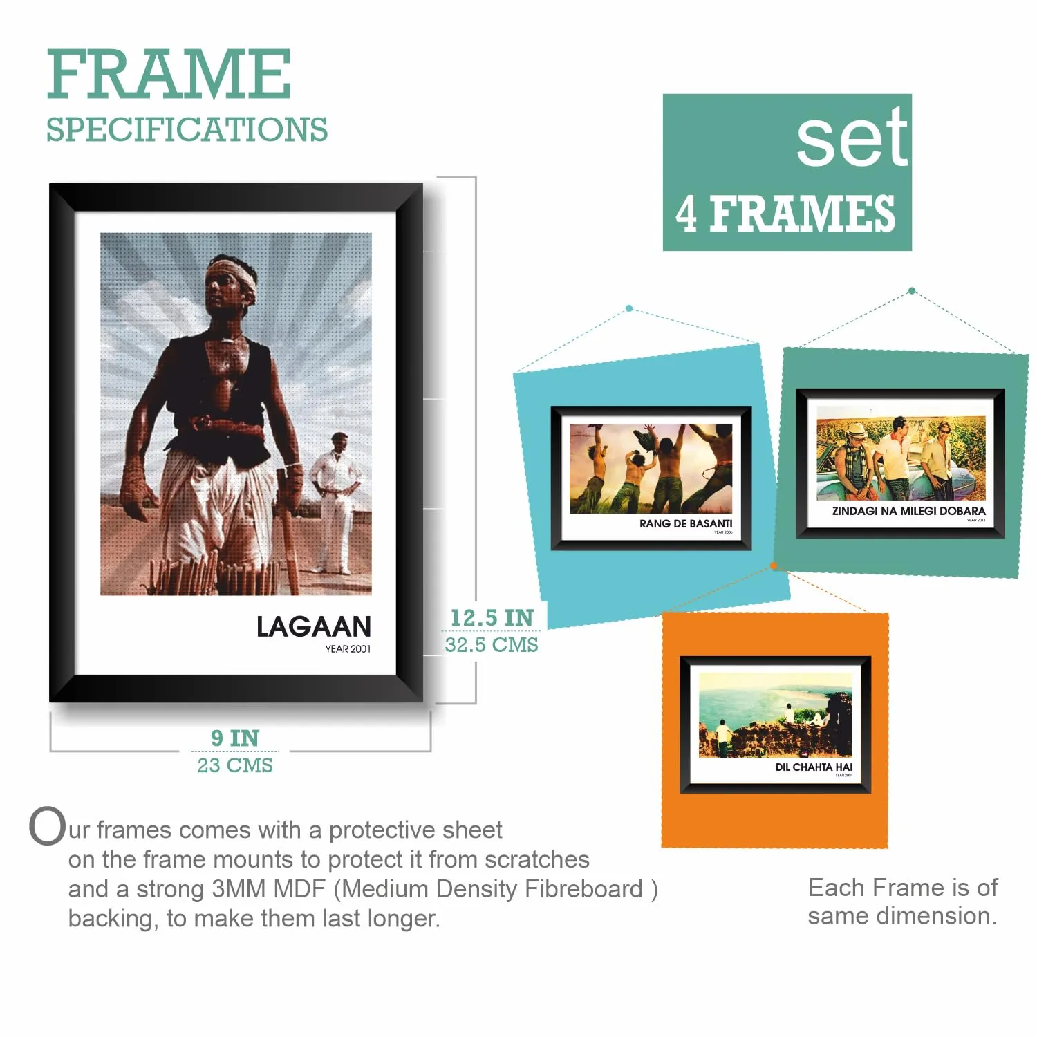 PAPER PLANE DESIGN framed poster motivational aesthetic quotes large size (Set of 8 frames) (BOLLYWOOD)