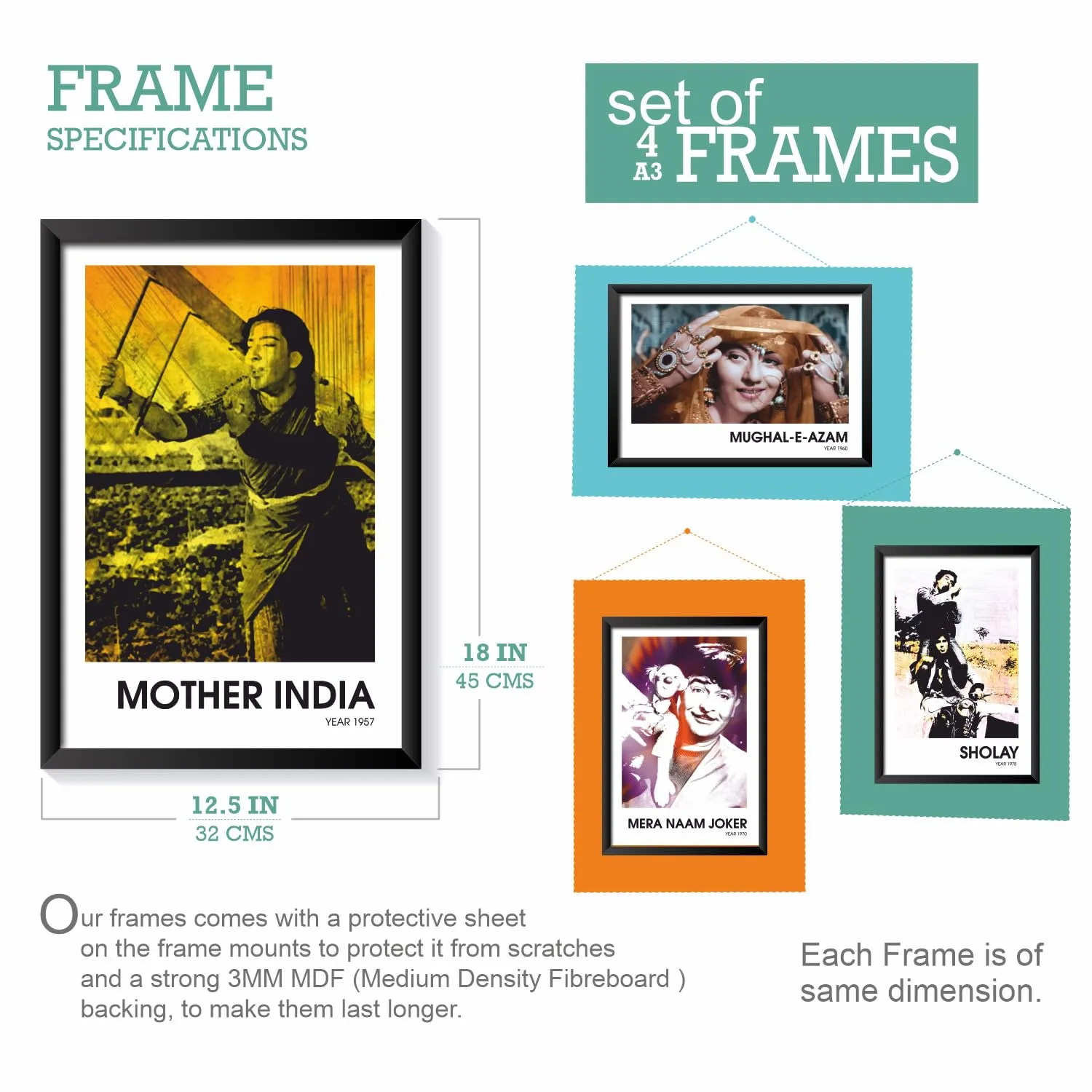 PAPER PLANE DESIGN framed poster motivational aesthetic quotes large size (Set of 8 frames) (BOLLYWOOD)