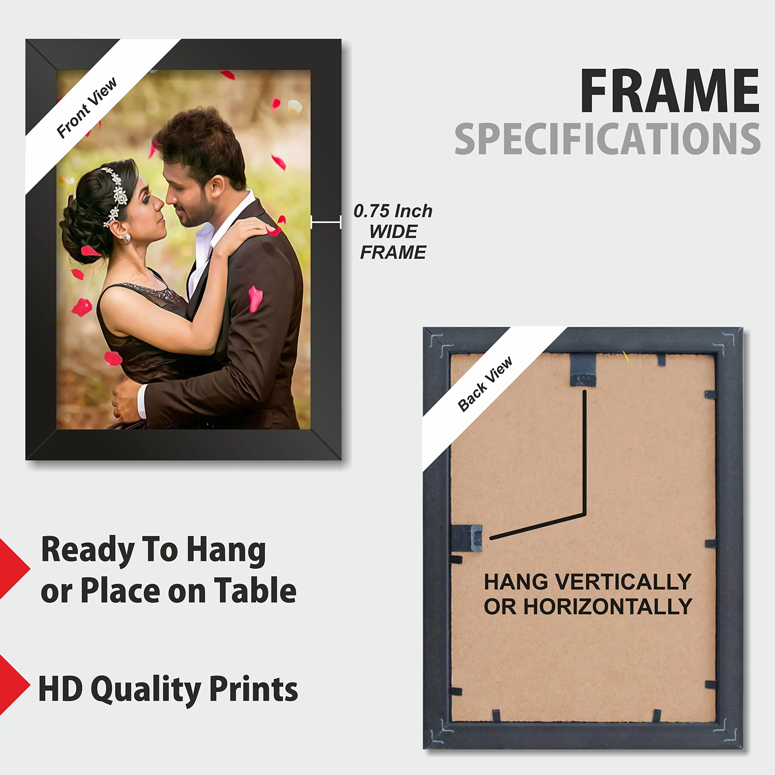 PAPER PLANE DESIGN Wall Photo Frames for living Room, Set of 16 Photo frames (Black)