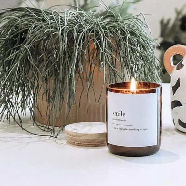 "Smile" Dictionary Candle