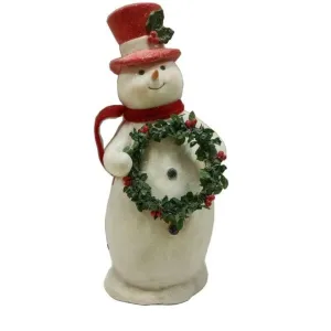Regency International 11.5" Paper Pulp Snowman W/Wreath