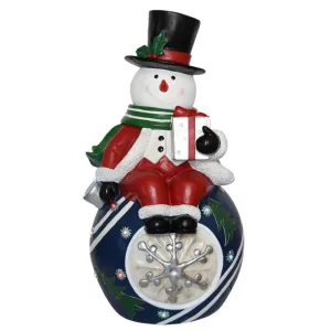 Regency International 42" Resin LED Ball Snowman on Reflector Ornament