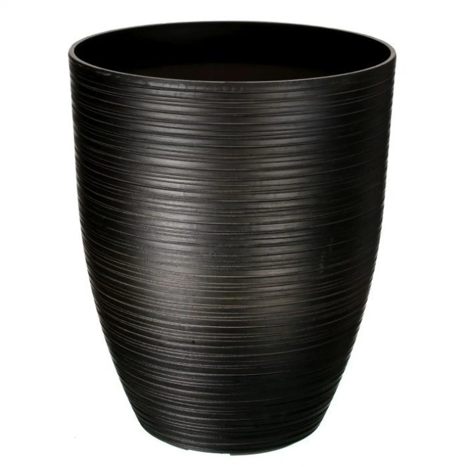 Regency International Fiber Resin Carved Tall Planter 13.5"Dx17"H" Antique Black