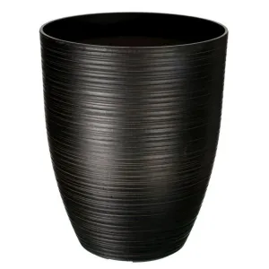 Regency International Fiber Resin Carved Tall Planter 13.5"Dx17"H" Antique Black