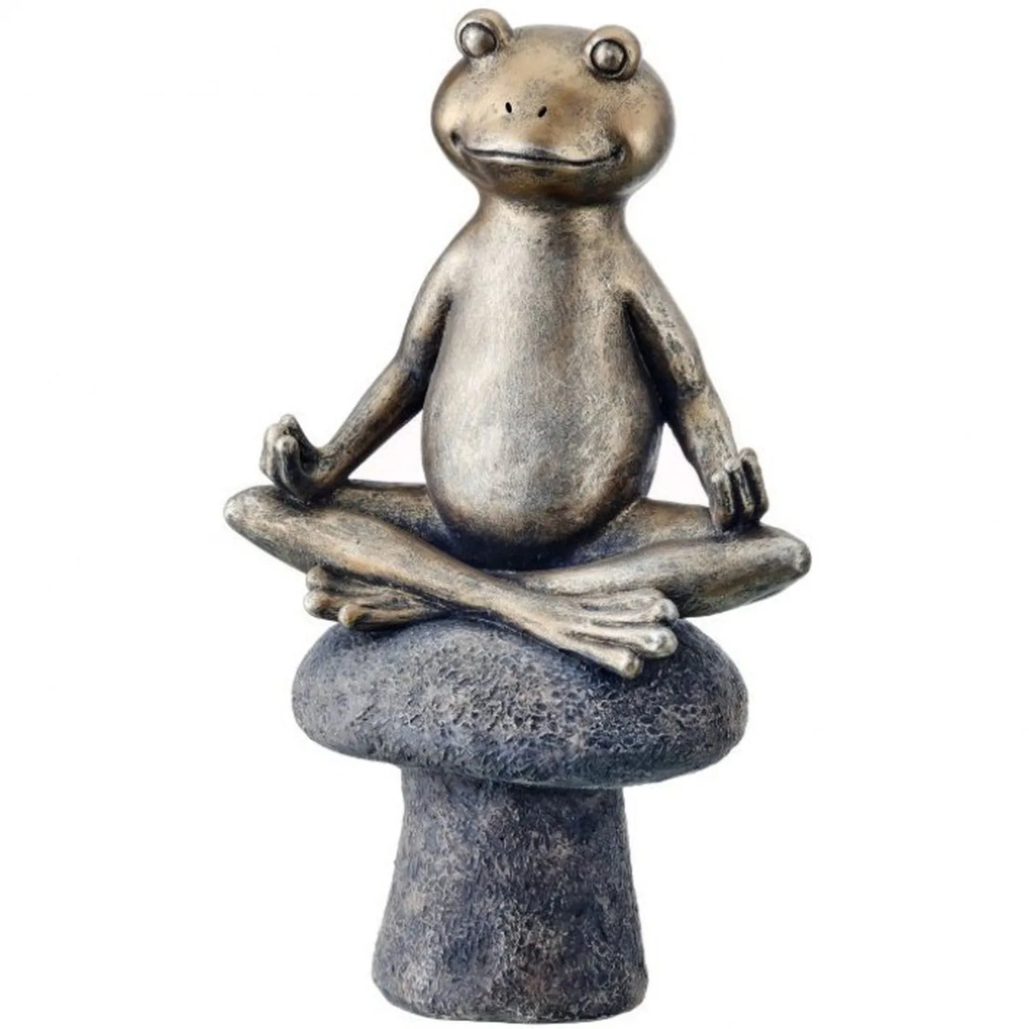 Regency International Resin Yoga Frog on Mushroom 10"