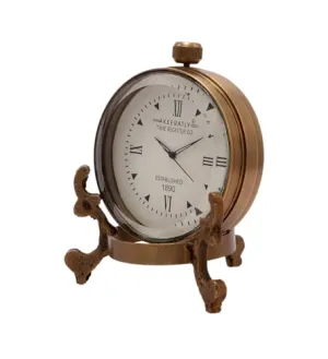 Roomattic 2 Inch Antique Brass Table Clock
