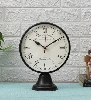 Roomattic 8 Inch Handmade Metal Table Clock Antique Table Clock
