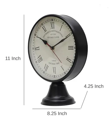 Roomattic 8 Inch Handmade Metal Table Clock Antique Table Clock
