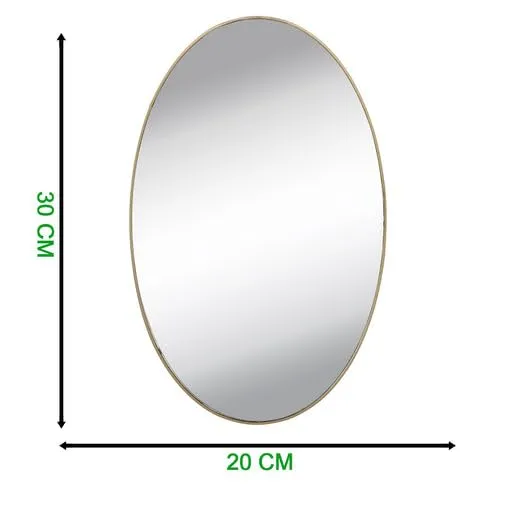 SDF Unbreakable Plastic Sheet for Bathroom,Drawing Room,Office and Home Decoration New Oval Shape Wall Sticker Mirror (Non-Glass) 30 * 20