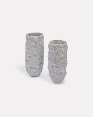 Set of 2 Crackle Pinch Vase