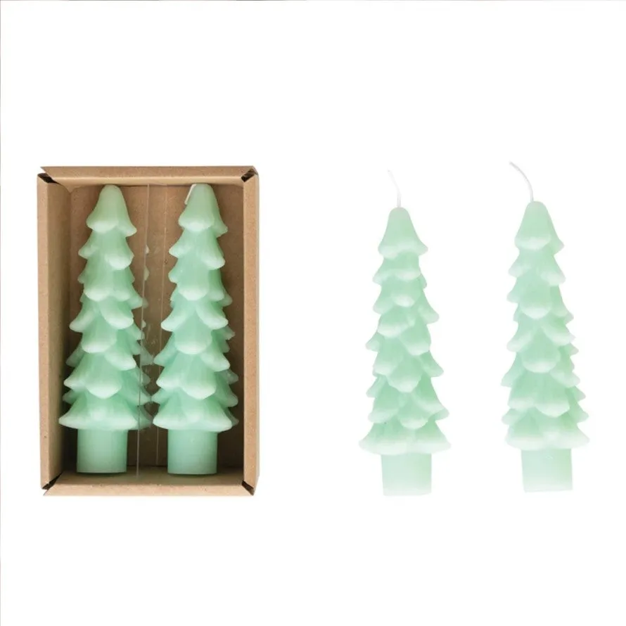 Small Tree Taper Candle | 2 Pack (Mint)