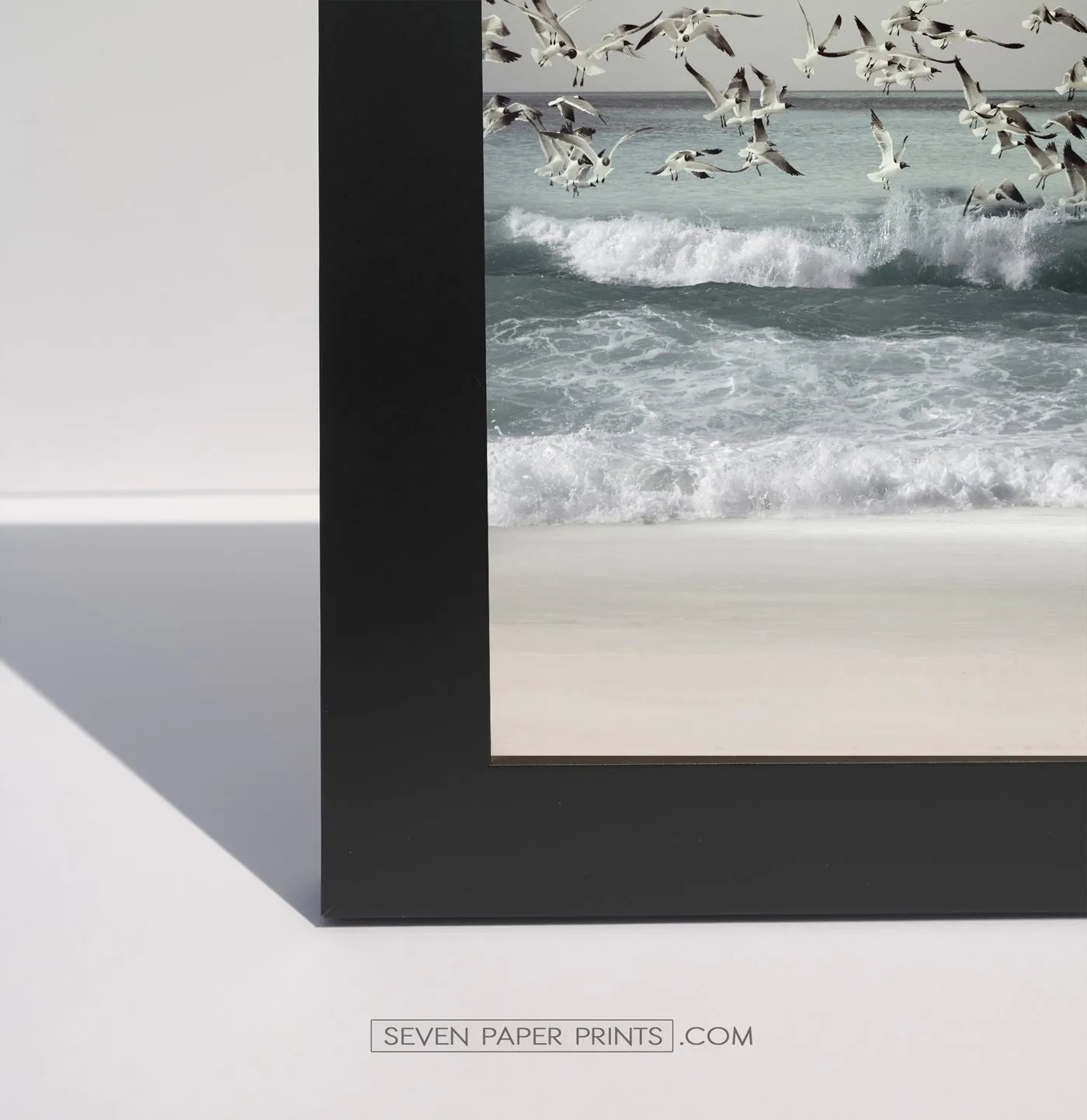 Stormy Ocean With Cliffs, Pelican and Seaguls. Set of 3 Framed Posters
