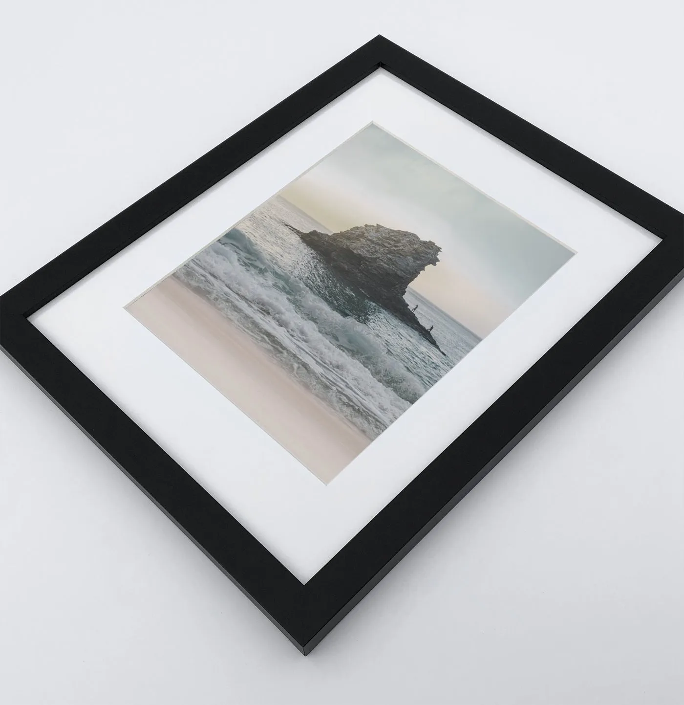 Stormy Ocean With Cliffs, Pelican and Seaguls. Set of 3 Framed Posters