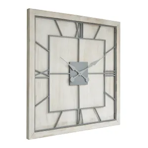 The Sutton Square Ivory Oversized Wall Clock
