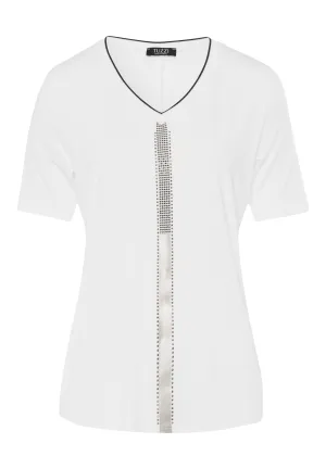 Tuzzi Decorative V Neck Sweater Like T-shirt