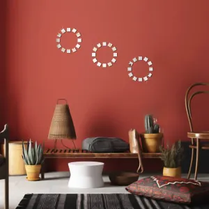 WallWear Mirror Sticker for Home | Mirror Finish Wall Stickers | Pack of (36 Square Chips Silver) -Self Adhesive Acrylic Sticker, Mirror Stickers for Home & Festivals Decoration