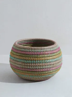 Westside Home Multicolor Straw Planter-Small