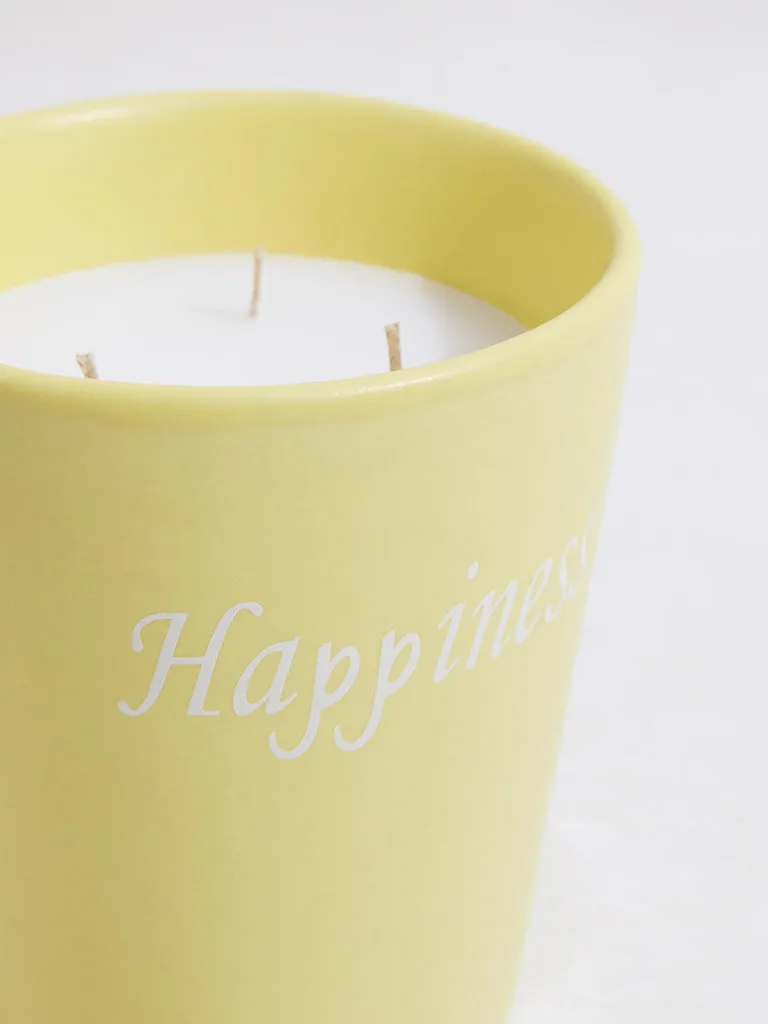 Westside Home Yellow Large Ceramic Candle