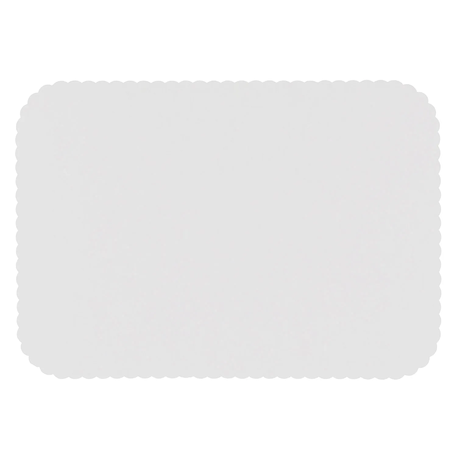 White 14" x 19" Scallop Traymats, Pack of 1,000