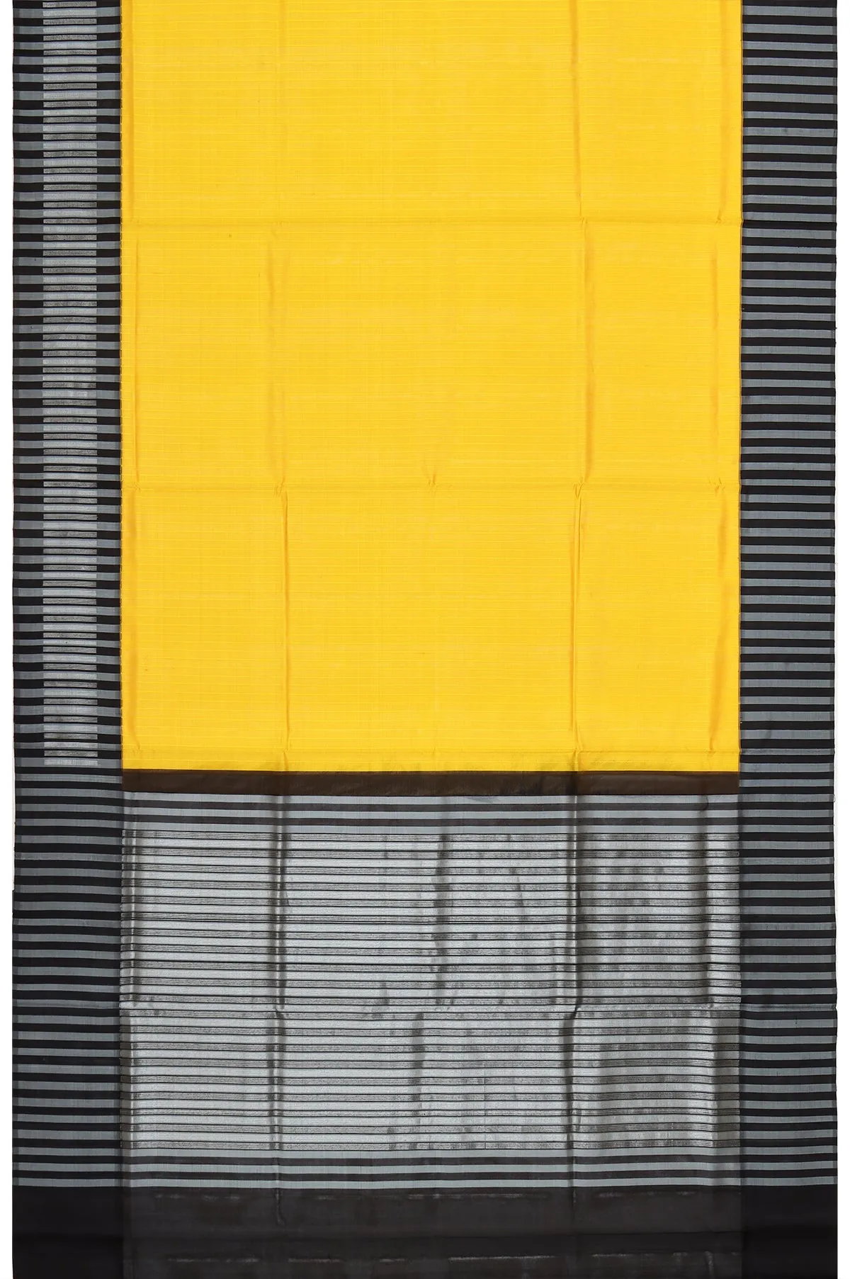 Yellow Soft Silk Saree with Black Blouse