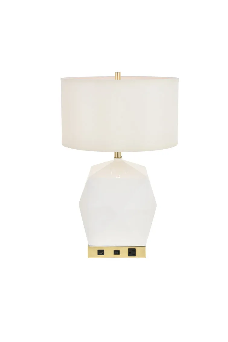 ZC121-TL3015 - Regency Decor: Brio Collection 1-Light Brushed Brass and frosted white Finish Table Lamp