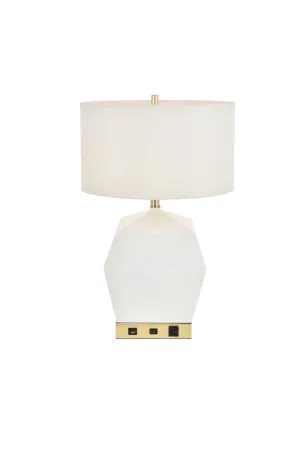 ZC121-TL3015 - Regency Decor: Brio Collection 1-Light Brushed Brass and frosted white Finish Table Lamp